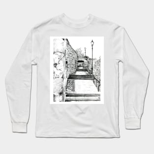 Dysart in Fife, Scotland Pencil Drawing: Architecture [Lane/Vennel/Thoroughfare] Long Sleeve T-Shirt